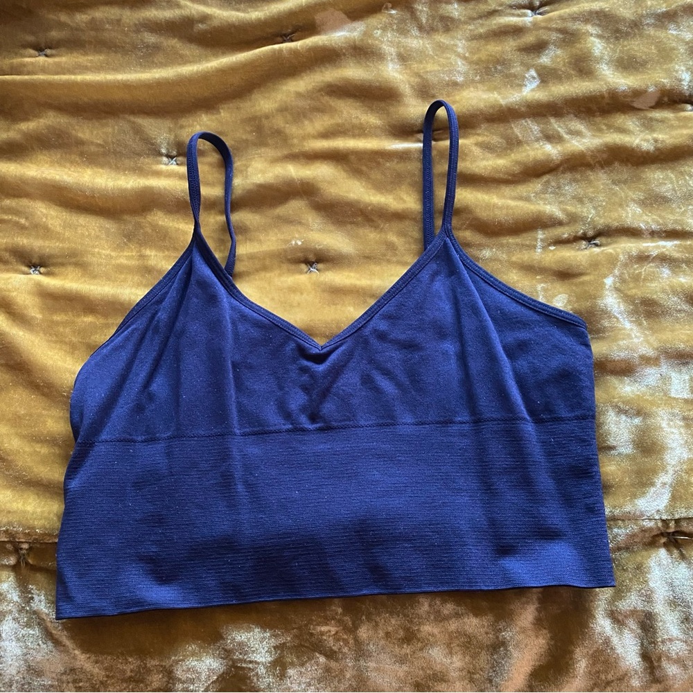 Forever 21 Black V-Neck Nylon Bralette Crop Top
